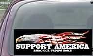 Support America Bring Our Troops Home Patriotic American Flag Decal CNF175