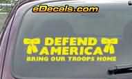 Defend America Bring Our Troops Home Patriotic Decal CNF178