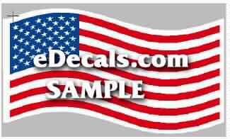 American Flag Waving Decal CNF202
