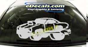 Race Car Cartoon Decal CRT229