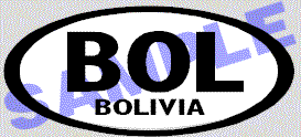 Bolivia Oval Decal OVL408