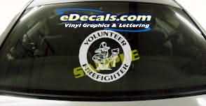 Volunteer Firefighter Cartoon Decal CRT325