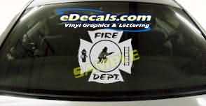 Volunteer Firefighter Cartoon Decal CRT327