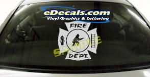 Volunteer Firefighter Cartoon Decal CRT330