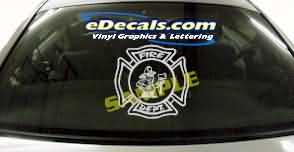 Volunteer Firefighter Cartoon Decal CRT332
