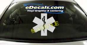 Ambulance Shield Firefighter Cartoon Decal CRT347