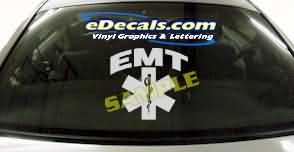 EMT Shield Firefighter Cartoon Decal CRT348