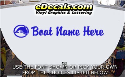 Dolphin Circle Your Name Here Boat Decal WSD403