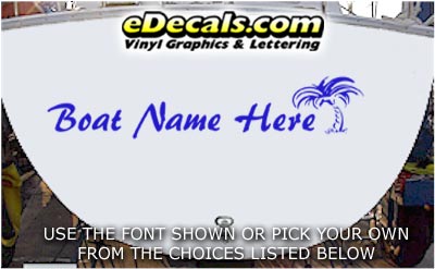 Palm Tree I Your Name Here Boat Decal WSD407