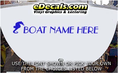 Seahorse Your Name Here Boat Decal WSD410