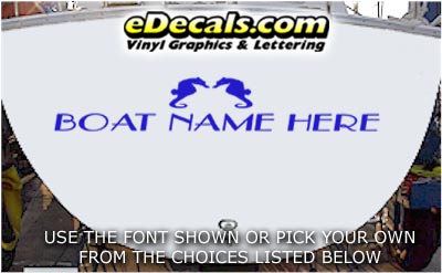 Kissing Seahorses Your Name Here Boat Decal WSD412