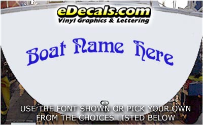 Arched Name Your Name Here Boat Decal WSD414
