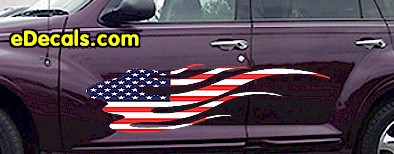 USA Striped Flame Decal FLM901