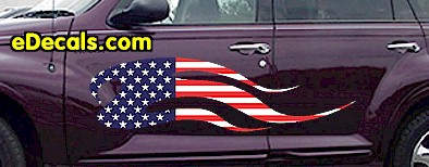 USA Striped Flame Decal FLM902