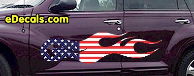 USA Striped Flame Decal FLM903