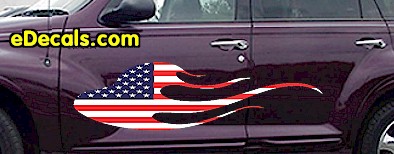 USA Striped Flame Decal FLM904