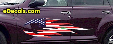 USA Striped Flame Decal FLM906