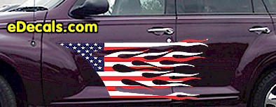 USA Striped Flame Decal FLM912