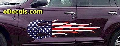 USA Striped Flame Decal FLM913