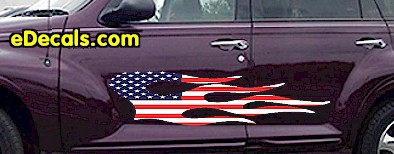 USA Striped Flame Decal FLM915