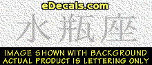 Japanese Chinese Asian Kanji Aquarius Decal KAN128
