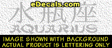 Japanese Chinese Asian Kanji Aquarius w/Wording Decal KAN129