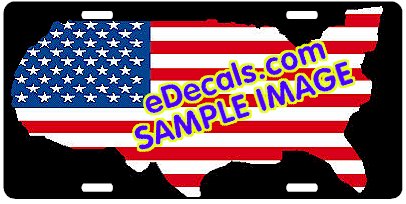 American Flag USA Cutout Aluminum License Plate LIC104