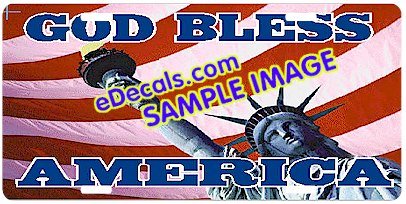 American Flag God Bless America Aluminum License Plate LIC108
