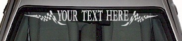 Checkered Flag Accent Your Text Here Windshield Decal WSD101