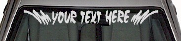 Flame Accent Your Text Here Windshield Decal WSD103