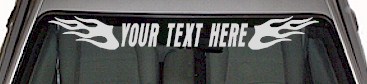 Flame Accent Your Text Here Windshield Decal WSD104