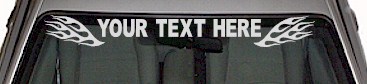 Flame Accent Your Text Here Windshield Decal WSD105