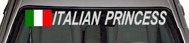 Italian Princess With Flag Windshield Decal WSD310