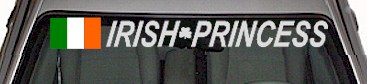 Irish Princess With Flag Windshield Decal WSD311