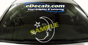 Moon Stars Cartoon Decal CRT717