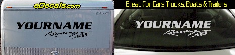 Custom YOURNAMEHERE Racing Decal Custom302