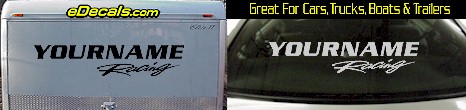Custom YOURNAMEHERE Racing Decal Custom303