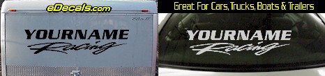Custom YOURNAMEHERE Racing Decal Custom304