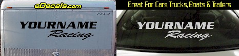 Custom YOURNAMEHERE Racing Decal Custom305