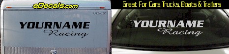 Custom YOURNAMEHERE Racing Decal Custom308