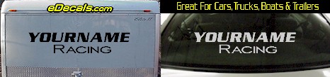 Custom YOURNAMEHERE Racing Decal Custom309