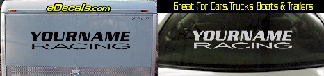 Custom YOURNAMEHERE Racing Decal Custom310