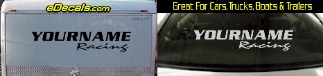 Custom YOURNAMEHERE Racing Decal Custom311