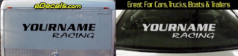 Custom YOURNAMEHERE Racing Decal Custom312