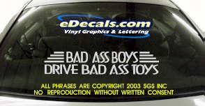 Bad Ass Boys Bumper Sticker Decal BMP102