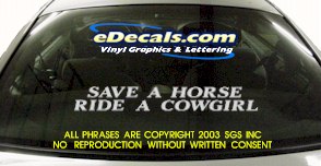 Save A Horse Cowgirl Bumper Sticker Decal BMP137