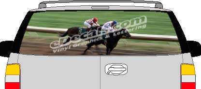 Racehorses Vision Rear Window Mural Decal CLR102