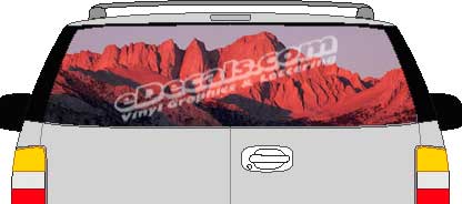 Mountains Vision Rear Window Mural Decal CLR104
