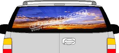 Cloudy Sky Vision Rear Window Mural Decal CLR107