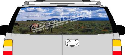 Horses Vision Rear Window Mural Decal CLR108